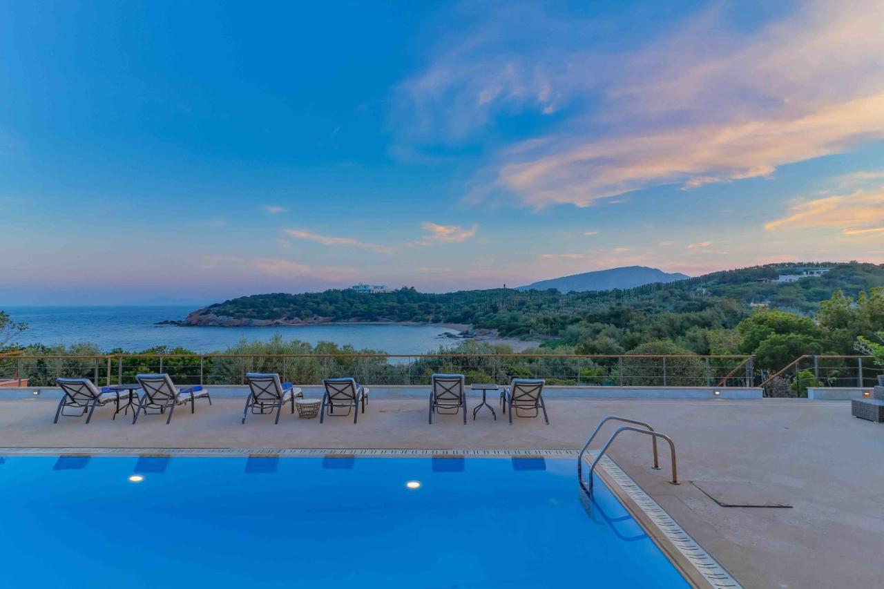 Black Diamond Beachfront Pool Villa Pasithea In Sounio, Athens Szúnio Kültér fotó