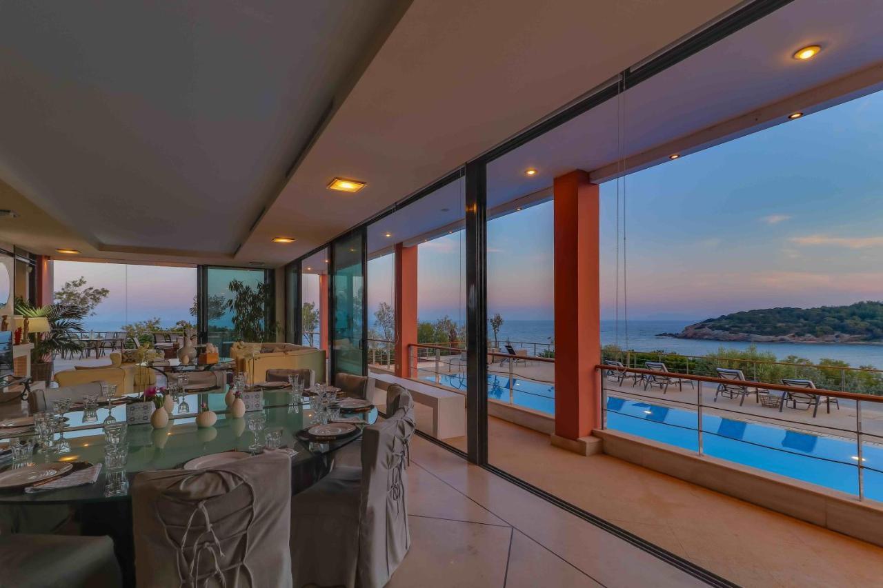 Black Diamond Beachfront Pool Villa Pasithea In Sounio, Athens Szúnio Kültér fotó