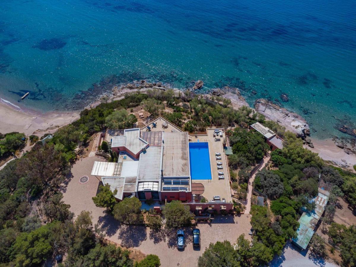 Black Diamond Beachfront Pool Villa Pasithea In Sounio, Athens Szúnio Kültér fotó