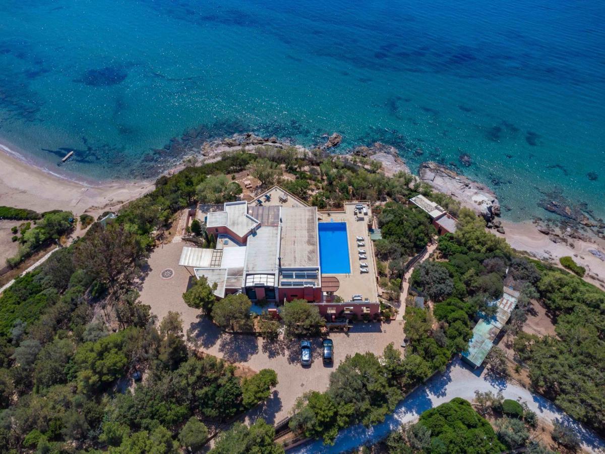 Black Diamond Beachfront Pool Villa Pasithea In Sounio, Athens Szúnio Kültér fotó