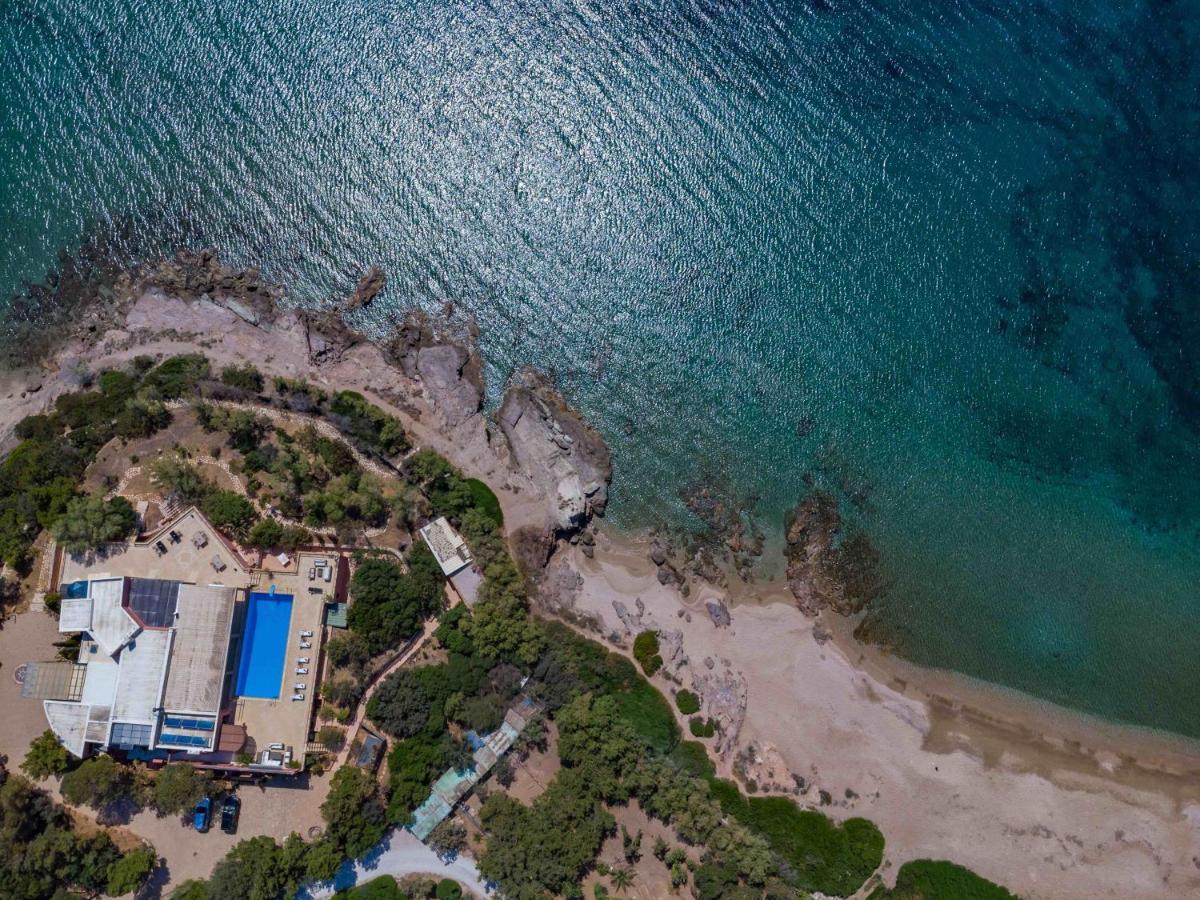Black Diamond Beachfront Pool Villa Pasithea In Sounio, Athens Szúnio Kültér fotó